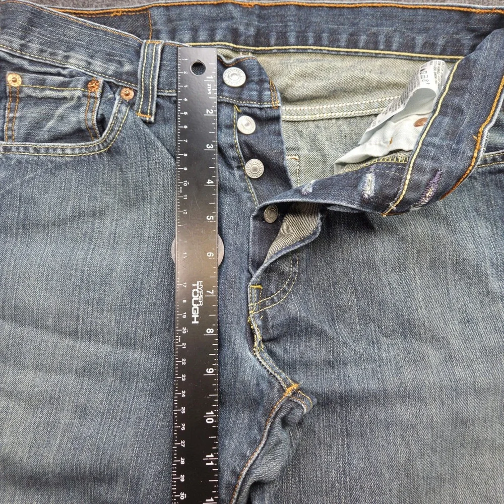 Levis 501 Mens 30x30 Blue Cotton Original Straight Fit Button Fly Denim Jeans